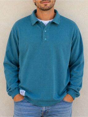 Bearded Goat Men’s XL Long Sleeve Pullover Sweatshirt Button Up